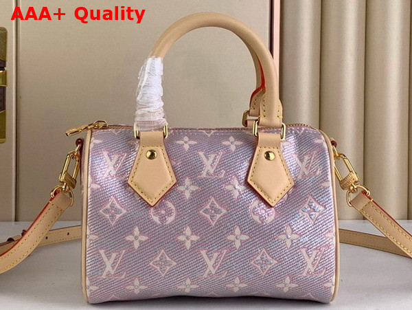 Louis Vuitton Speedy Bandouliere 20 Handbag in Pink Monoglam Coated Canvas Replica