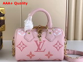 Louis Vuitton Speedy Bandouliere 20 Handbag in Rose Monogram Empreinte Embossed Leather M46518 Replica