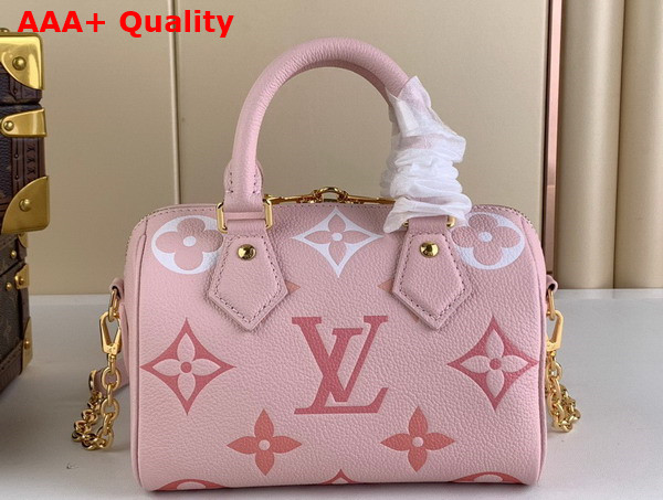 Louis Vuitton Speedy Bandouliere 20 Handbag in Rose Monogram Empreinte Embossed Leather M46518 Replica