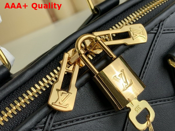 Louis Vuitton Speedy Bandouliere 20 Malletage Pattern Black Lambskin Replica