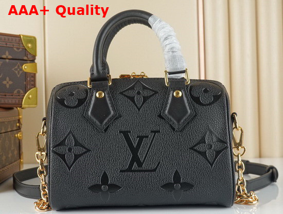 Louis Vuitton Speedy Bandouliere 20 Monogram Empreinte Leather Black M58953 Replica