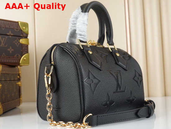 Louis Vuitton Speedy Bandouliere 20 Monogram Empreinte Leather Black M58953 Replica