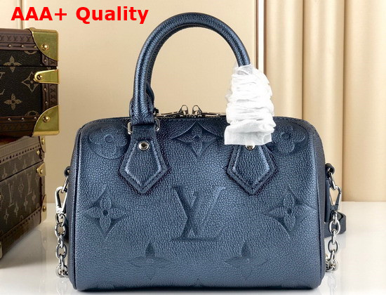 Louis Vuitton Speedy Bandouliere 20 Monogram Empreinte Leather Navy Nacre M58958 Replica