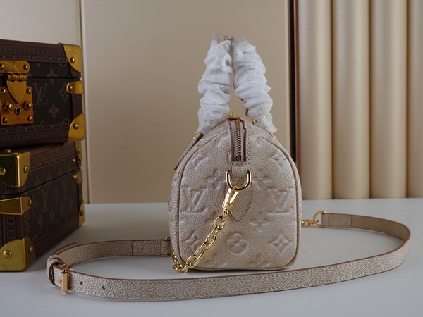 Louis Vuitton Speedy Bandouliere 20 Pale Beige Sprayed and Embossed Grained Cowhide Leather M46163 Replica