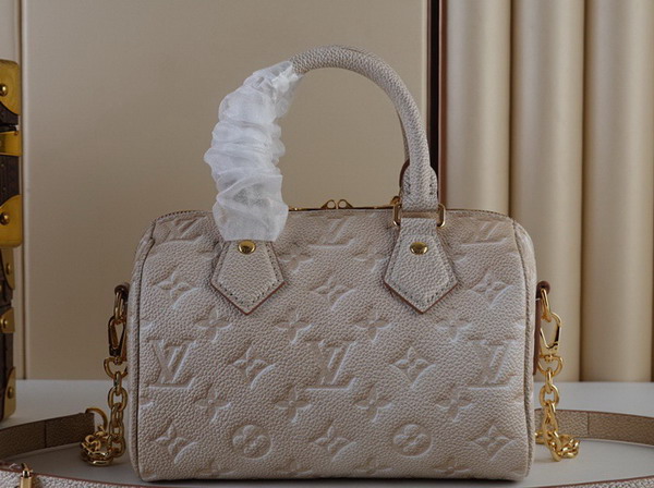 Louis Vuitton Speedy Bandouliere 20 Pale Beige Sprayed and Embossed Grained Cowhide Leather M46163 Replica