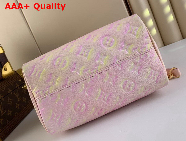 Louis Vuitton Speedy Bandouliere 20 Pink Sprayed and Embossed Grained Cowhide Leather Replica