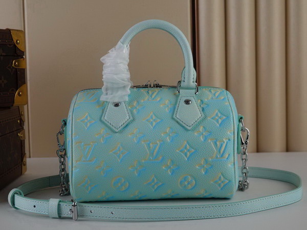 Louis Vuitton Speedy Bandouliere 20 Vert Deau Green Sprayed and Embossed Grained Cowhide Leather M46092 Replica