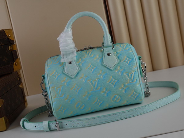 Louis Vuitton Speedy Bandouliere 20 Vert Deau Green Sprayed and Embossed Grained Cowhide Leather M46092 Replica