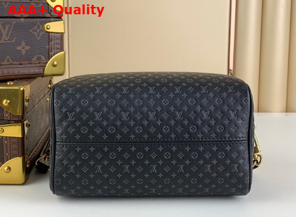 Louis Vuitton Speedy Bandouliere 20 in Black Calfskin with Small Monogram Motif Embossed M22595 Replica