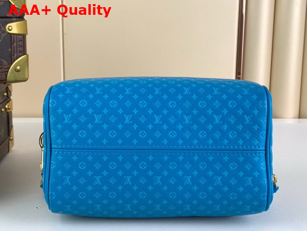 Louis Vuitton Speedy Bandouliere 20 in Blue Small Monogram Motif Embossed Calfskin M22596 Replica