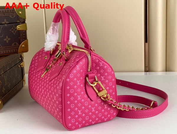 Louis Vuitton Speedy Bandouliere 20 in Pink Small Monogram Motif Embossed Calfskin M22286 Replica