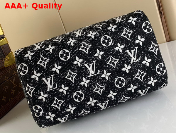 Louis Vuitton Speedy Bandouliere 25 Black Denim Jacquard Textile Replica