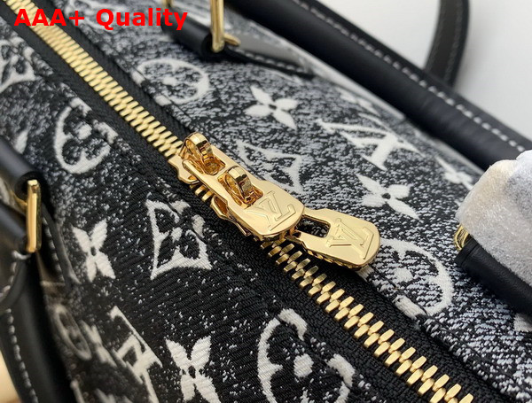 Louis Vuitton Speedy Bandouliere 25 Black Denim Jacquard Textile Replica