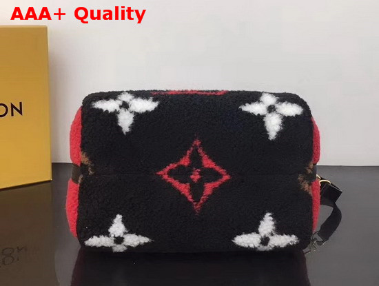 Louis Vuitton Speedy Bandouliere 25 Black and Coquelicot Red Shearling M55423 Replica