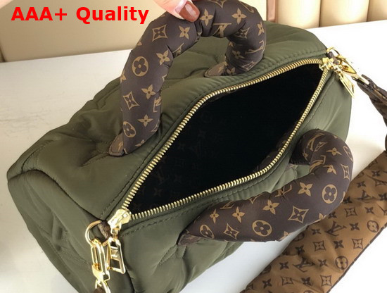 Louis Vuitton Speedy Bandouliere 25 Handbag Khaki Econyl Regenerated Nylon with an Embroidered Monogram Pattern M59009 Replica