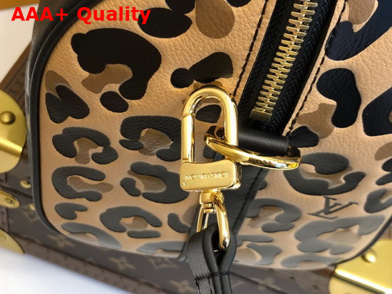 Louis Vuitton Speedy Bandouliere 25 Handbag in Black Embossed Monogram Empreinte Leather with an Oversized LV Pattern and a Bold Leopard Print on the Sides M58524 Replica