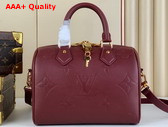 Louis Vuitton Speedy Bandouliere 25 Handbag in Burgundy Monogram Empreinte Leather Replica