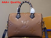 Louis Vuitton Speedy Bandouliere 25 Handbag in Caramel Embossed Monogram Empreinte Leather with an Oversized LV Pattern and a Bold Leopard Print on the Sides M45840 Replica