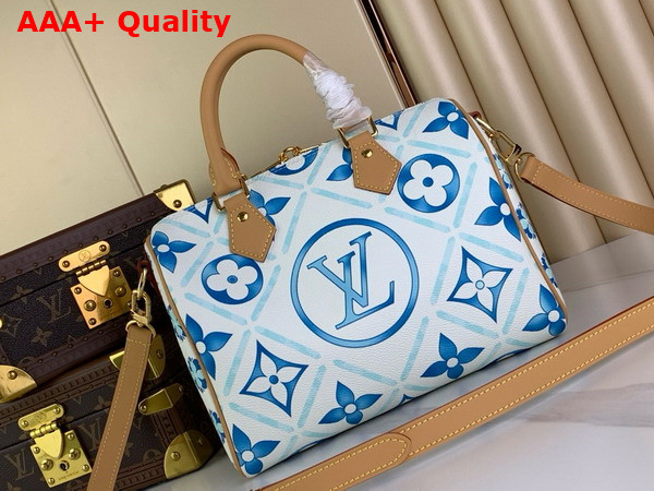 Louis Vuitton Speedy Bandouliere 25 Lagoon Blue Monogram Tiles Coated Canvas M11264 Replica