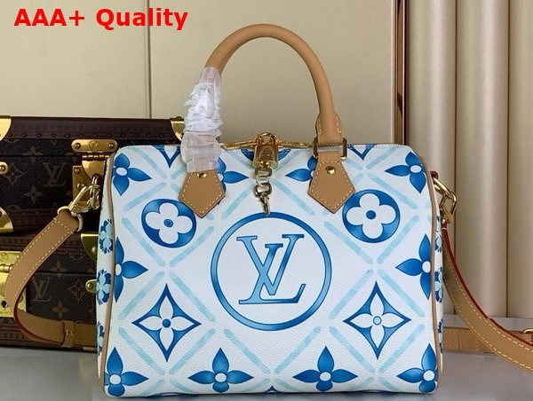 Louis Vuitton Speedy Bandouliere 25 Lagoon Blue Monogram Tiles Coated Canvas M11264 Replica