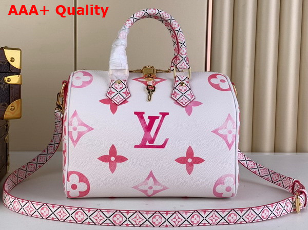 Louis Vuitton Speedy Bandouliere 25 in Pink Monogram Coated Canvas M23073 Replica