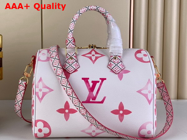 Louis Vuitton Speedy Bandouliere 25 in Pink Monogram Coated Canvas M23073 Replica