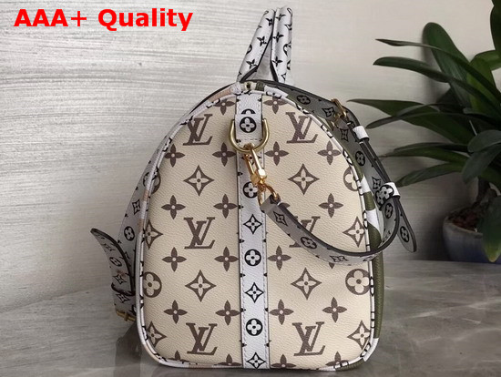 Louis Vuitton Speedy Bandouliere 30 Cream Monogram Coated Canvas Mix of Oversized and Mini Monogram Motifs M44572 Replica