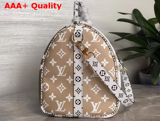 Louis Vuitton Speedy Bandouliere 30 Cream Monogram Coated Canvas Mix of Oversized and Mini Monogram Motifs M44572 Replica