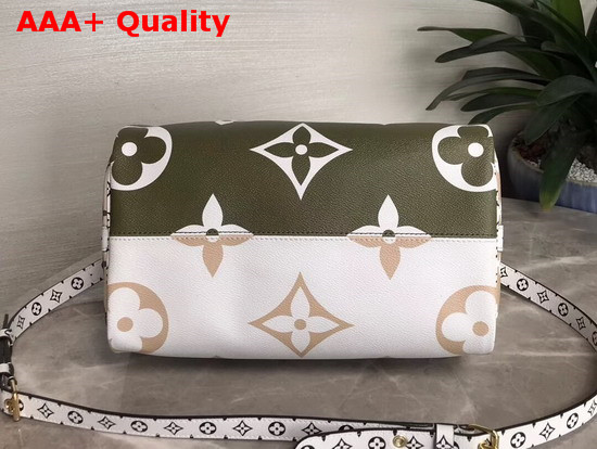 Louis Vuitton Speedy Bandouliere 30 Cream Monogram Coated Canvas Mix of Oversized and Mini Monogram Motifs M44572 Replica