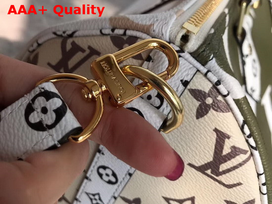 Louis Vuitton Speedy Bandouliere 30 Cream Monogram Coated Canvas Mix of Oversized and Mini Monogram Motifs M44572 Replica