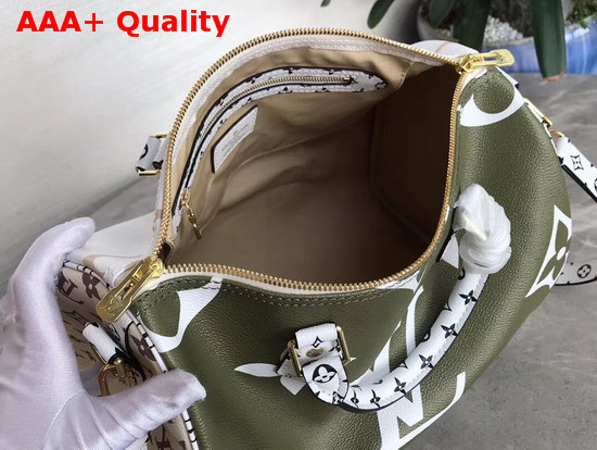 Louis Vuitton Speedy Bandouliere 30 Cream Monogram Coated Canvas Mix of Oversized and Mini Monogram Motifs M44572 Replica