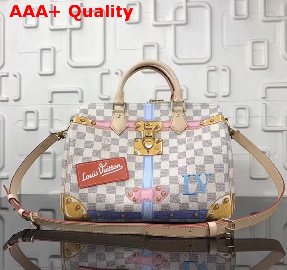 Louis Vuitton Speedy Bandouliere 30 Damier Azur Canvas N41063 Replica