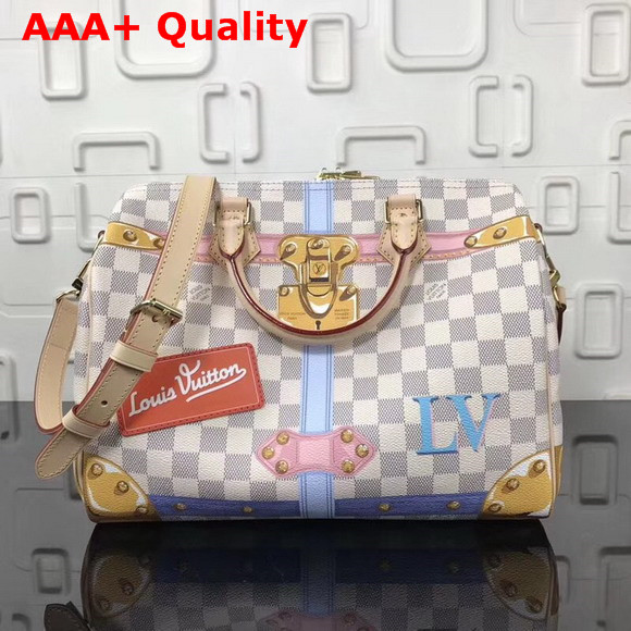 Louis Vuitton Speedy Bandouliere 30 Damier Azur Canvas N41063 Replica