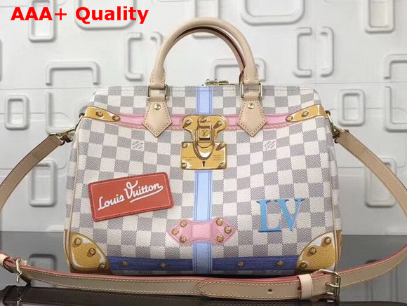 Louis Vuitton Speedy Bandouliere 30 Damier Azur Canvas N41063 Replica