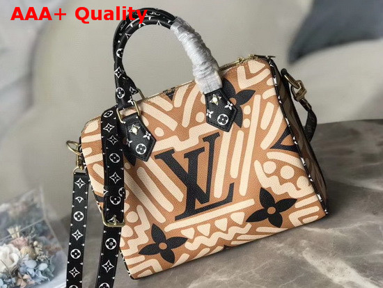 Louis Vuitton Speedy Bandouliere 30 Handbag in Beige Giant Monogram Canvas Replica