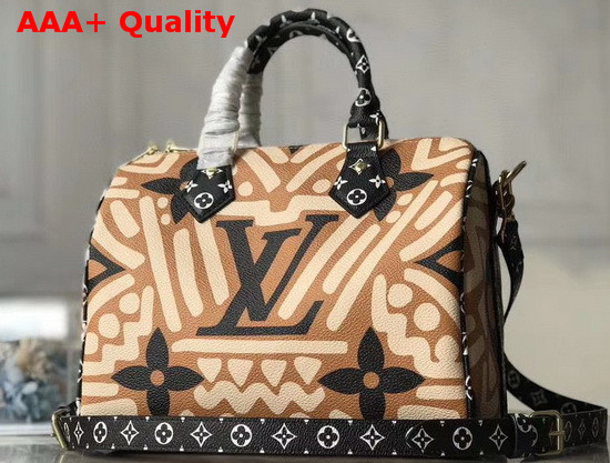 Louis Vuitton Speedy Bandouliere 30 Handbag in Beige Giant Monogram Canvas Replica