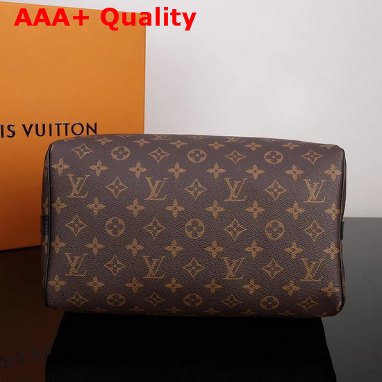 Louis Vuitton Speedy Bandouliere 30 Monogram Canvas with Black Leather Replica