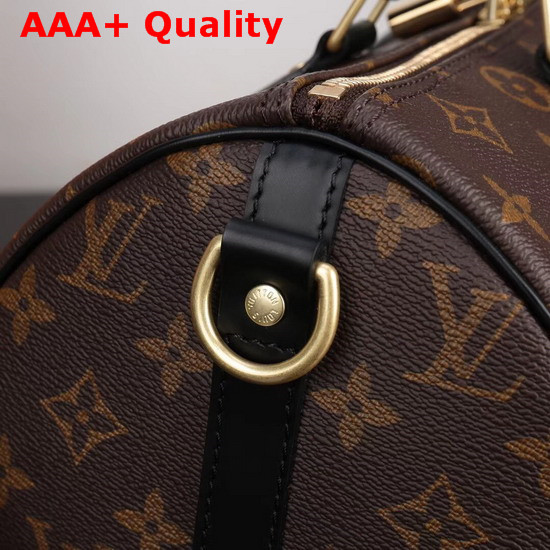 Louis Vuitton Speedy Bandouliere 30 Monogram Canvas with Black Leather Replica