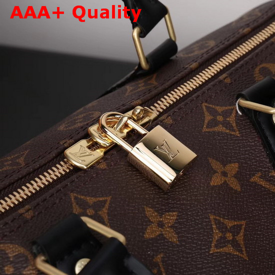 Louis Vuitton Speedy Bandouliere 30 Monogram Canvas with Black Leather Replica