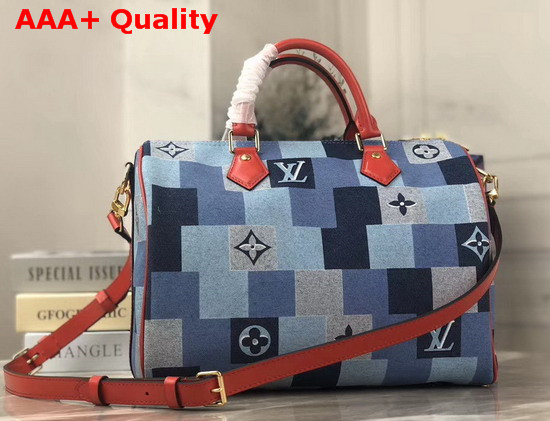 Louis Vuitton Speedy Bandouliere 30 Monogram Denim Canvas with a Pattern of Patchwork Squares Motifs M45041 Replica