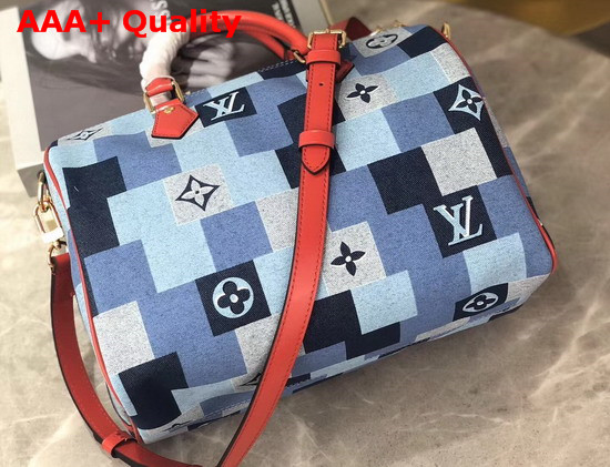 Louis Vuitton Speedy Bandouliere 30 Monogram Denim Canvas with a Pattern of Patchwork Squares Motifs M45041 Replica