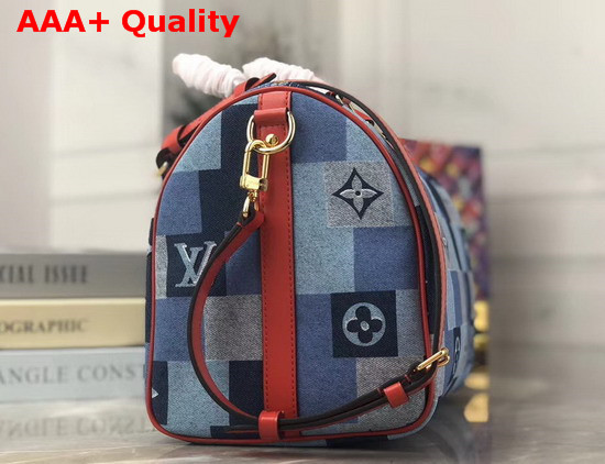 Louis Vuitton Speedy Bandouliere 30 Monogram Denim Canvas with a Pattern of Patchwork Squares Motifs M45041 Replica