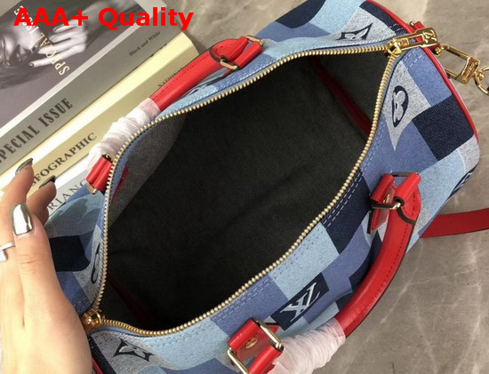 Louis Vuitton Speedy Bandouliere 30 Monogram Denim Canvas with a Pattern of Patchwork Squares Motifs M45041 Replica