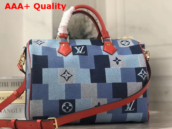 Louis Vuitton Speedy Bandouliere 30 Monogram Denim Canvas with a Pattern of Patchwork Squares Motifs M45041 Replica