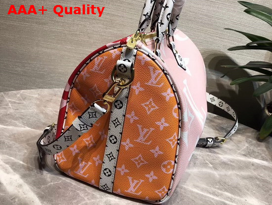 Louis Vuitton Speedy Bandouliere 30 Rouge Monogram Coated Canvas XL and Mini Monogram Motifs M44573 Replica