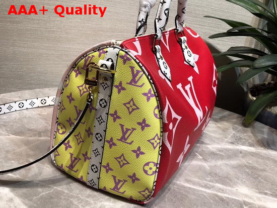 Louis Vuitton Speedy Bandouliere 30 Rouge Monogram Coated Canvas XL and Mini Monogram Motifs M44573 Replica