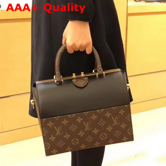 Louis Vuitton Speedy Doctor 25 Black Calf Leather with Monogram Canvas Replica