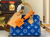 Louis Vuitton Speedy P9 Bandouliere 18 Bag in Blue Monogram Leather Replica