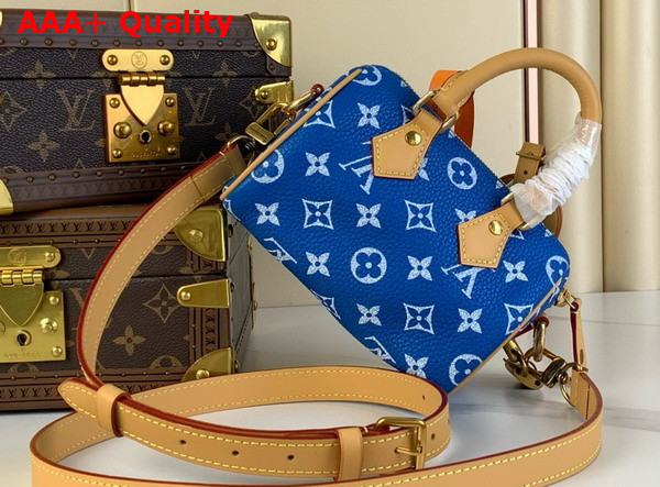 Louis Vuitton Speedy P9 Bandouliere 18 Bag in Blue Monogram Leather Replica