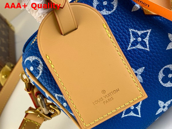 Louis Vuitton Speedy P9 Bandouliere 18 Bag in Blue Monogram Leather Replica